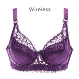 Women’s Sexy Lace Wireless Push Up Bra Sexy Wire Free Bras For Women Plus Size 75-105 B C D Thin Cup Bralette Lingerie