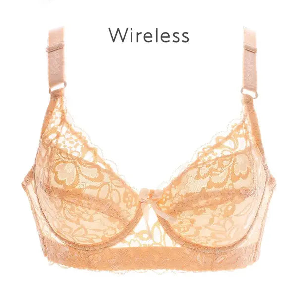Women’s Sexy Lace Wireless Push Up Bra Sexy Wire Free Bras For Women Plus Size 75-105 B C D Thin Cup Bralette Lingerie
