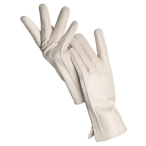 Women’s Sheepskin Leather Gloves – Warm Velvet-Lined Touchscreen Driving Gloves Winter Quality - Beige Standard / 6.5