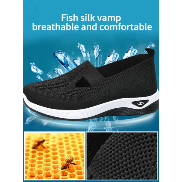 Women Slip On Summer Mesh Sneakers with Rubber Pattern Type Outsole