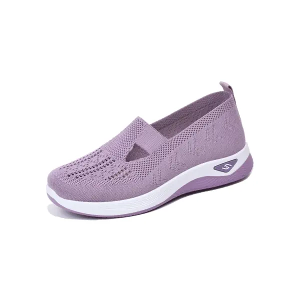 Women Slip On Summer Mesh Sneakers with Rubber Pattern Type Outsole - Lavender / 36