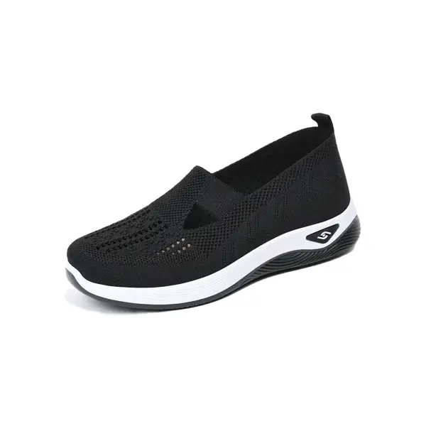 Women Slip On Summer Mesh Sneakers with Rubber Pattern Type Outsole - black / 41