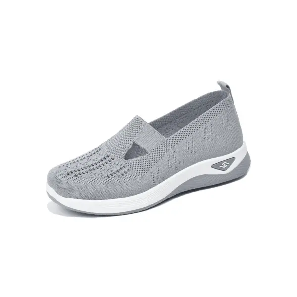 Women Slip On Summer Mesh Sneakers with Rubber Pattern Type Outsole - GRAY / 39