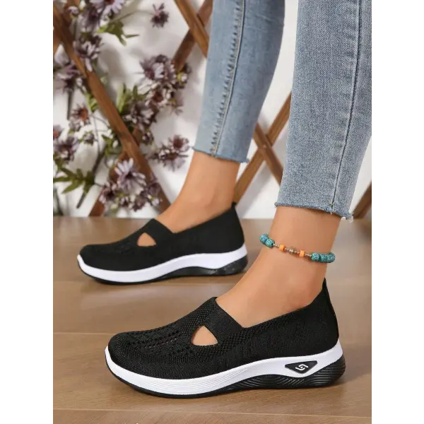Women Slip On Summer Mesh Sneakers with Rubber Pattern Type Outsole