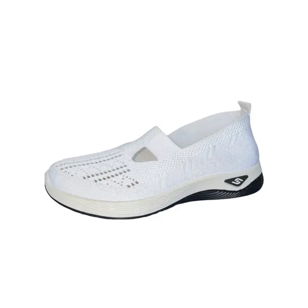Women Slip On Summer Mesh Sneakers with Rubber Pattern Type Outsole - WHITE / 39