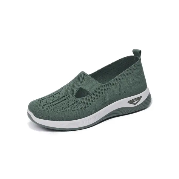 Women Slip On Summer Mesh Sneakers with Rubber Pattern Type Outsole - army green / 39