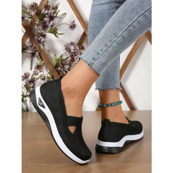 Women Slip On Summer Mesh Sneakers with Rubber Pattern Type Outsole