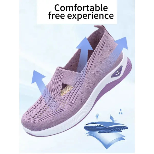 Women Slip On Summer Mesh Sneakers with Rubber Pattern Type Outsole