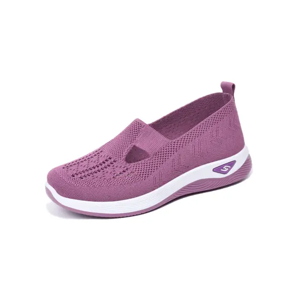 Women Slip On Summer Mesh Sneakers with Rubber Pattern Type Outsole - PURPLE / 39
