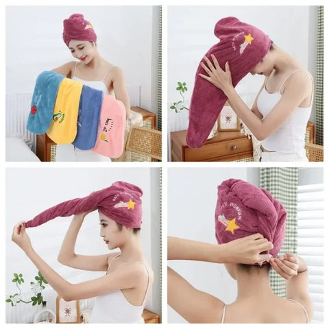 Women’s Soft Microfiber Towel and Quick Drying Hair Turban - Himpall
