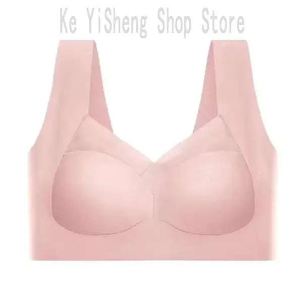 Women’s Seamless Sports Bra: Invisible Shockproof & Breathable Wireless Comfort Underwear - XL 50-60KG / pink