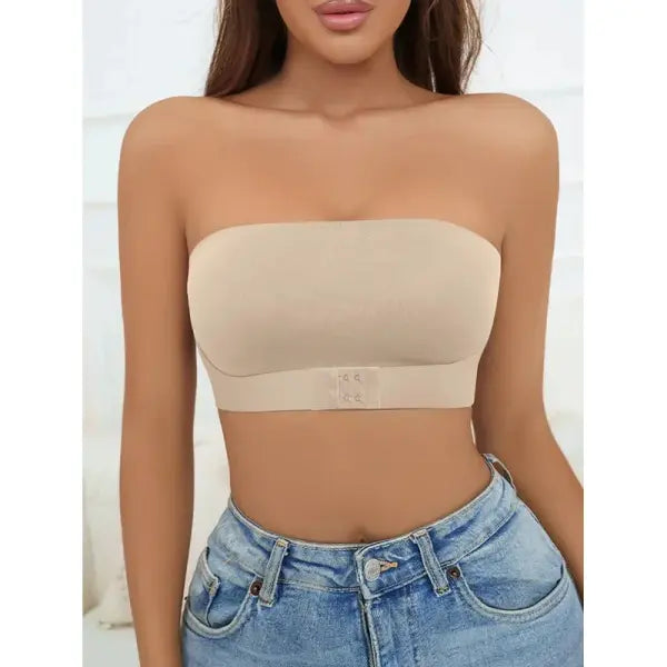 Women’s Strapless No Padding Seamless Front Button Bra Comfortable Smooth Underwear
