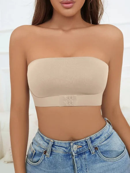 Women’s Strapless Seamless Bra - Comfortable No Padding Front Button Underwear