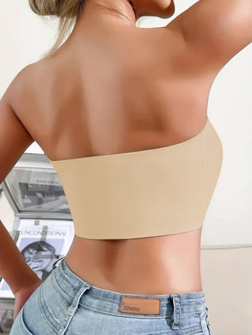 Women’s Strapless Seamless Bra - Comfortable No Padding Front Button Underwear