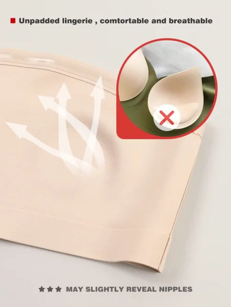 Women’s Strapless Seamless Bra - Comfortable No Padding Front Button Underwear