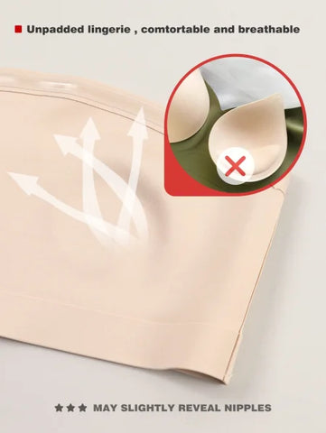 Women’s Strapless Seamless Bra - Comfortable No Padding Front Button Underwear