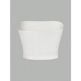 Women’s strapless vest sleeveless crop top lady’s flat mouthed navel wrapped chest top party outfit strapless vest