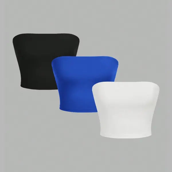 Women’s strapless vest sleeveless crop top lady’s flat mouthed navel wrapped chest top party outfit strapless vest