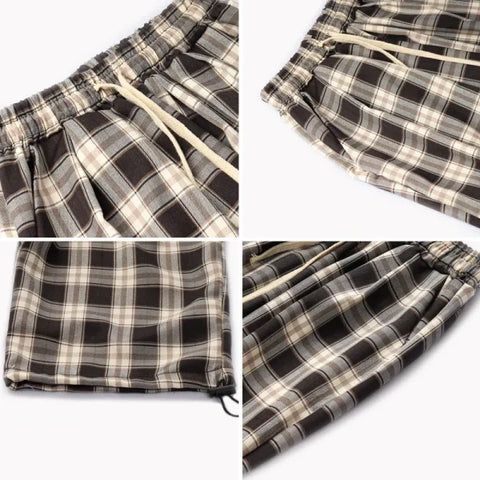Women’s Streetwear Plaid Pants S-3XL – Retro Loose Ulzzang College Style