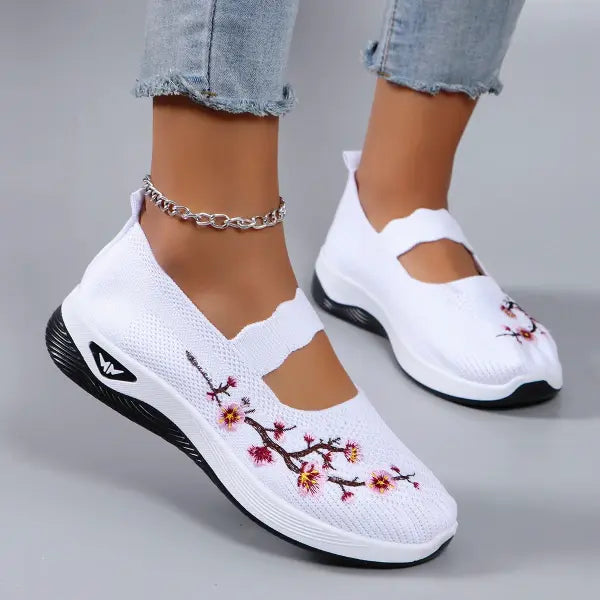Women’s summer breathable mesh flat shoes women’s shoes casual sports shoes clearance free shipping - WHITE / 43