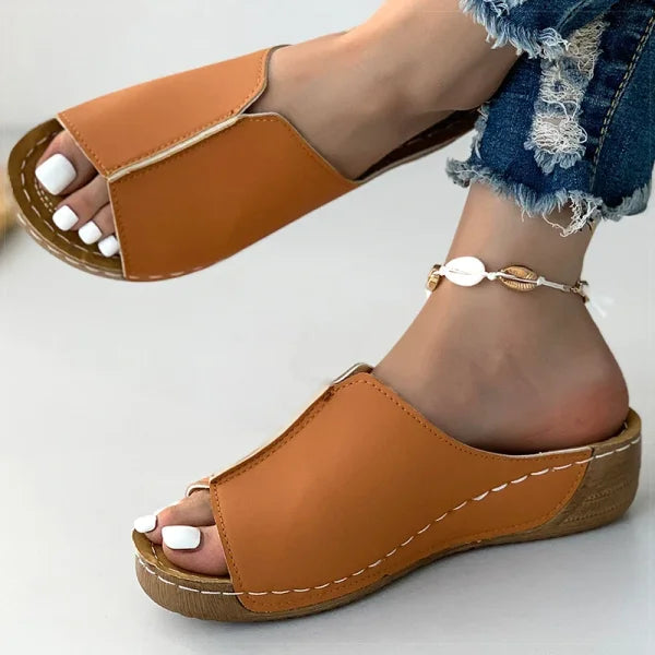 Women's Summer Sandals – Soft Low Heel Platform Indoor Outdoor Shoes - Himpall