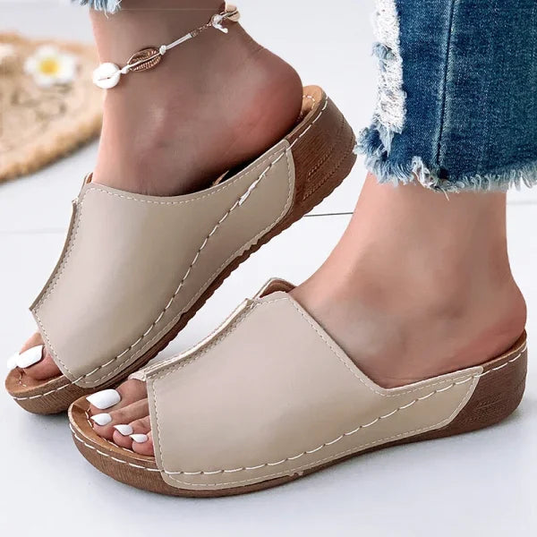 Women's Summer Sandals – Soft Low Heel Platform Indoor Outdoor Shoes - Himpall