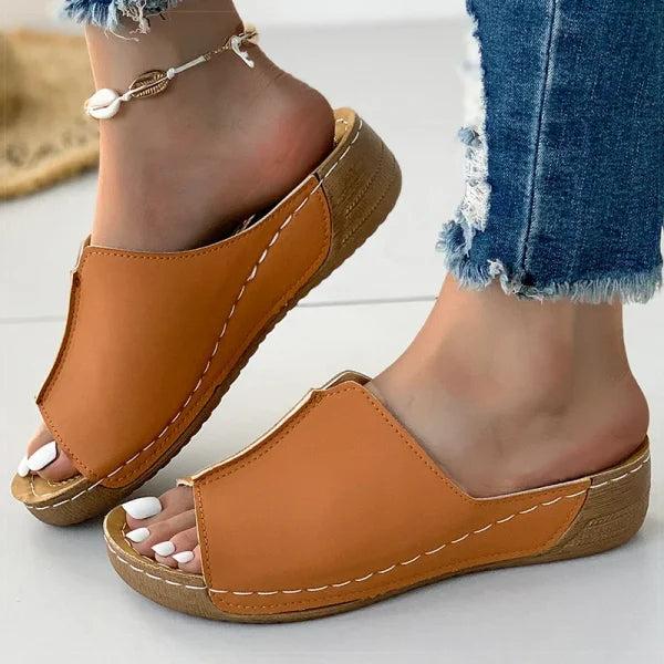 Women's Summer Sandals – Soft Low Heel Platform Indoor Outdoor Shoes - Himpall