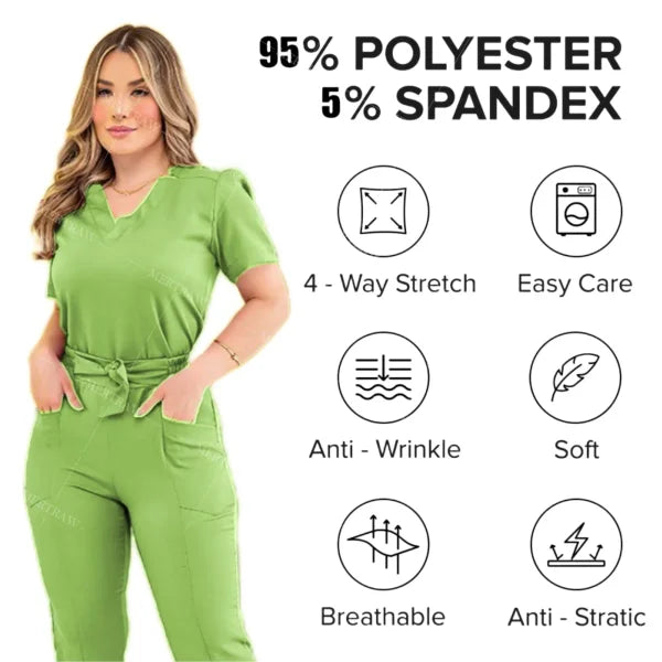 Women’s Surgical Nursing Scrub Sets – Medical Uniform Top & Pants