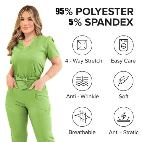 Women’s Surgical Nursing Scrub Sets – Medical Uniform Top & Pants
