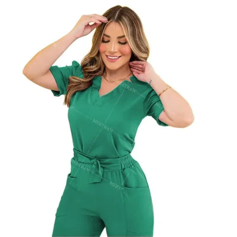 Women’s Surgical Nursing Scrub Sets – Medical Uniform Top & Pants