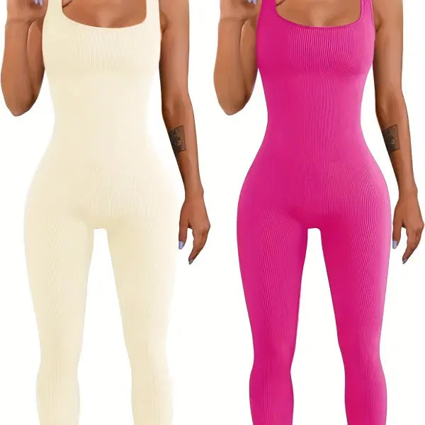 Women’s Suspender Tank Top Tights - Beige pink / 2XL