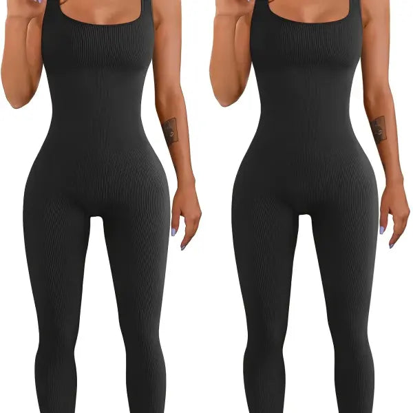 Women’s Suspender Tank Top Tights - Black black / 2XL