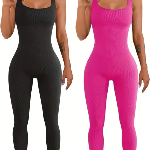 Women’s Suspender Tank Top Tights - Black pink / 2XL