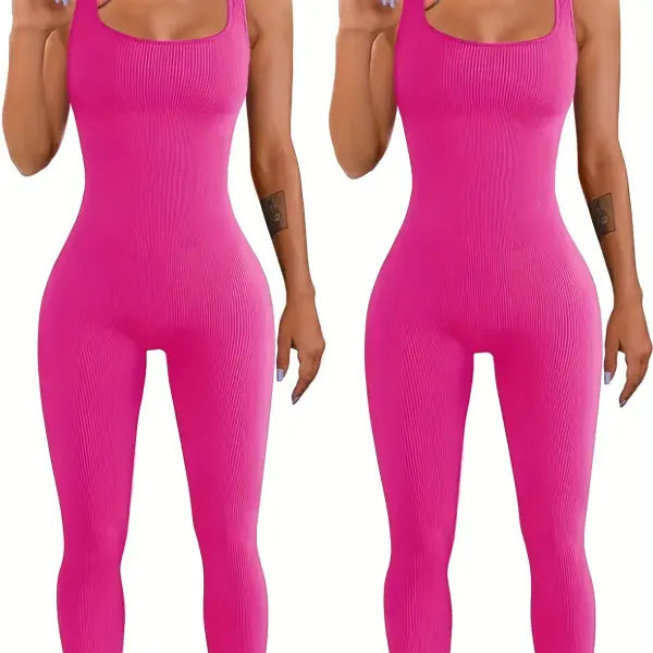 Women’s Suspender Tank Top Tights - Pink pink / 2XL