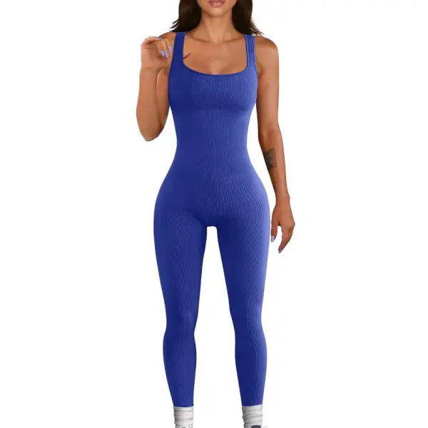 Women’s Suspender Tank Top Tights - Sapphire blue / 2XL