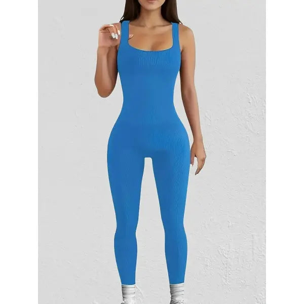 Women’s Suspender Tank Top Tights - Sky blue / 2XL