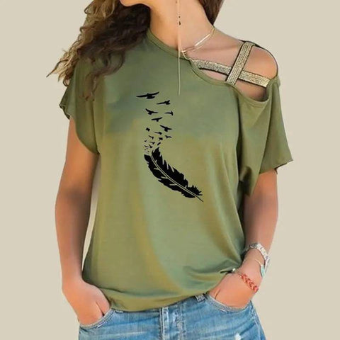 Women’s T-Shirt - Trendy Casual Summer Fashion Tee - Green / 2XL