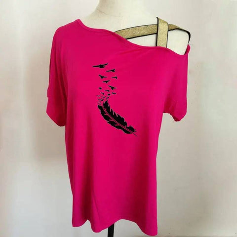 Women’s T-Shirt - Trendy Casual Summer Fashion Tee - Pink / 2XL