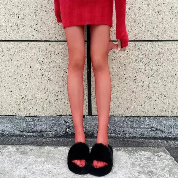 Women’s Super Elastic Red Tights – Slim Stockings Pantyhose Large Size Y2K Leggings for Spring Autumn & Winter - Lace