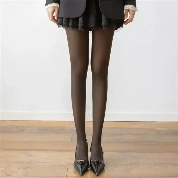 Women’s Super Elastic Red Tights – Slim Stockings Pantyhose Large Size Y2K Leggings for Spring Autumn & Winter - Coffee