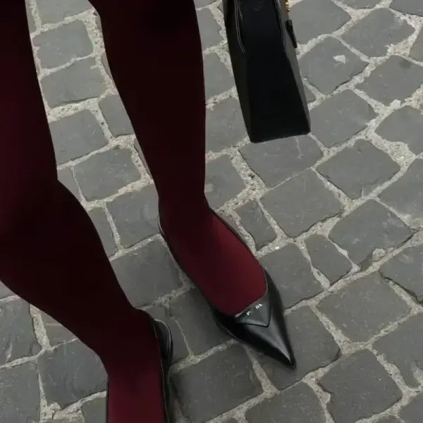 Women’s Super Elastic Red Tights – Slim Stockings Pantyhose Large Size Y2K Leggings for Spring Autumn & Winter