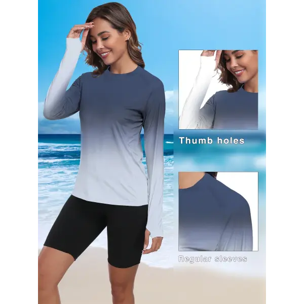 Women’s UPF 50+ Long Sleeve Sun Shirt – Lightweight Quick-Dry UV Protection Rash Guard for Outdoor & Hiking
