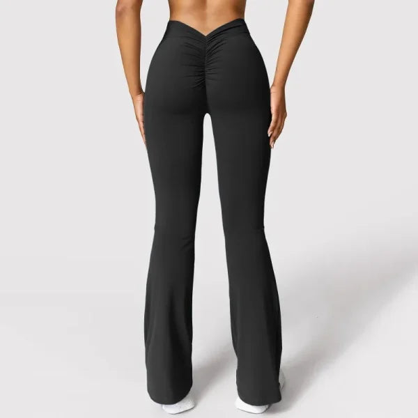 Women’s V-Back High Waist Leggings – Push Up Gym Pants