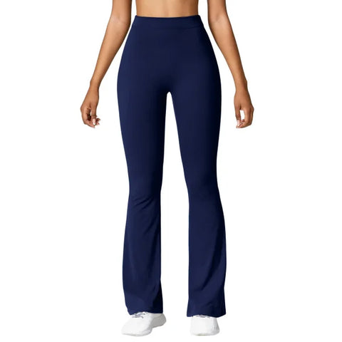 Women’s V-Back High Waist Leggings – Push Up Gym Pants - Navy Blue / XXL