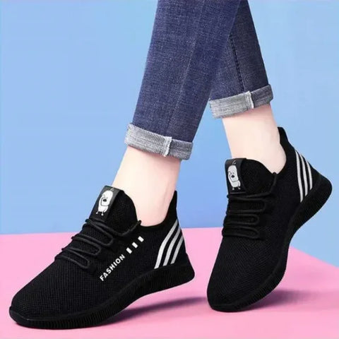 Women’s Vulcanized Air Mesh Sneakers – Breathable Casual Shoes - White / 37