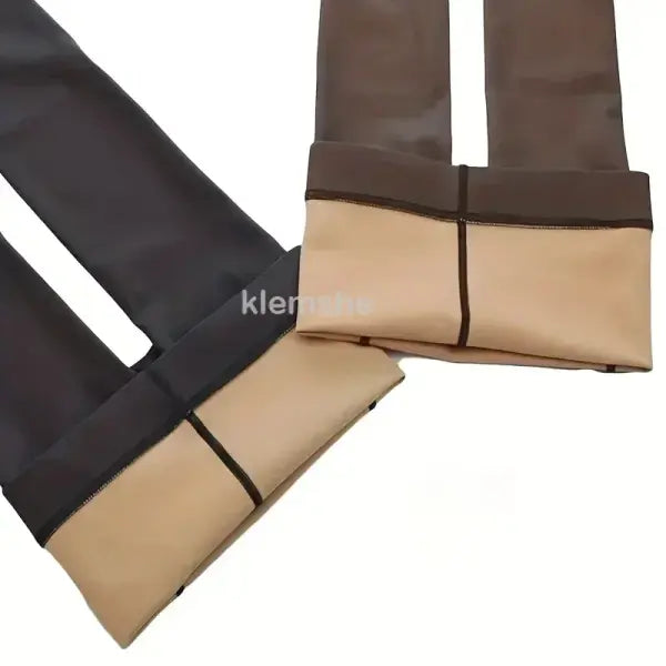 Women’s Warm Mesh Fleece Tights – High Elastic Insulated Pantyhose with Translucent Skin Effect