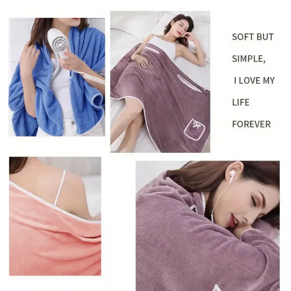Women's Wearable Bath Towels in Fast-Drying Microfiber Fabric - Himpall