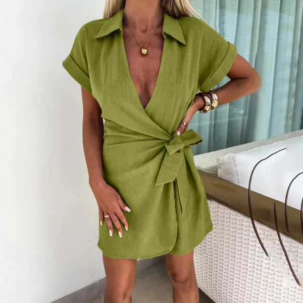 Women’s Wide Leg Jumpsuit – Summer Cotton Linen Romper Outfit комбинезон женский - AG / XL / United States