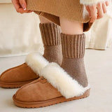 Women’s Winter Crew Socks | Thick Terry & Fleece Lined | Warm Snow Socks in Melange Colors