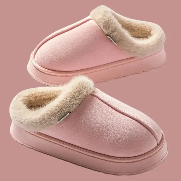Women’s Winter Slippers Non-Slip Indoor House Shoes Plush Fleece Lined Warm Cotton Slippers with Soft Sole for Home